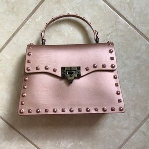 Rose gold jelly handbag